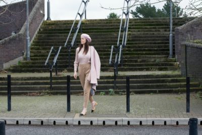 pink-topshop-beret-ganni-cardigan